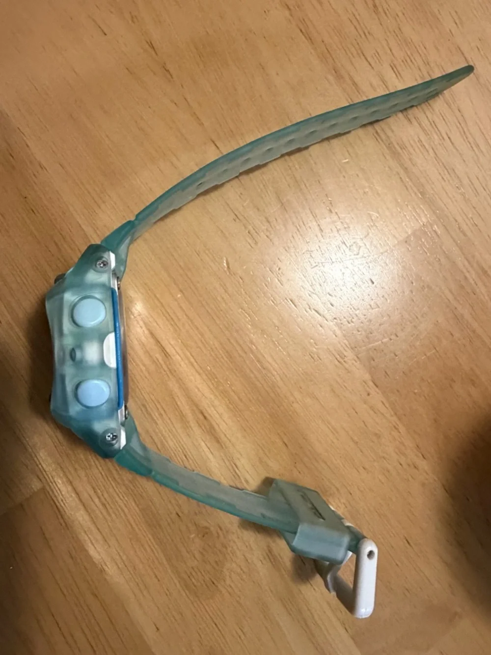 Teal Digital Sports Watch with Coral Dial
